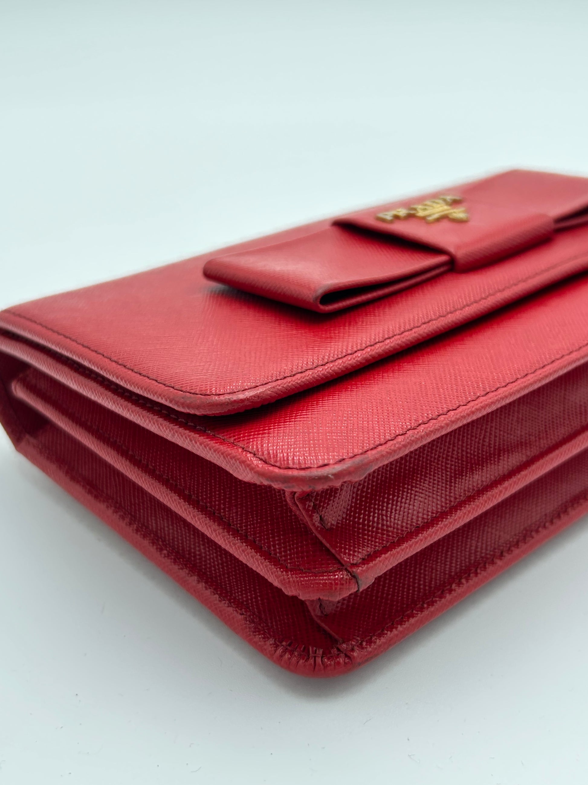Prada Bow Flap Wallet on Strap