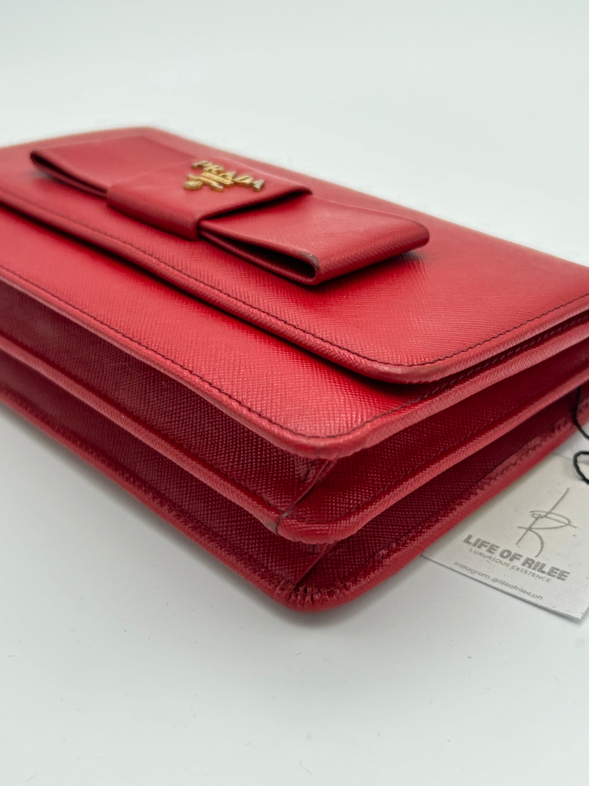 Prada Bow Flap Wallet on Strap