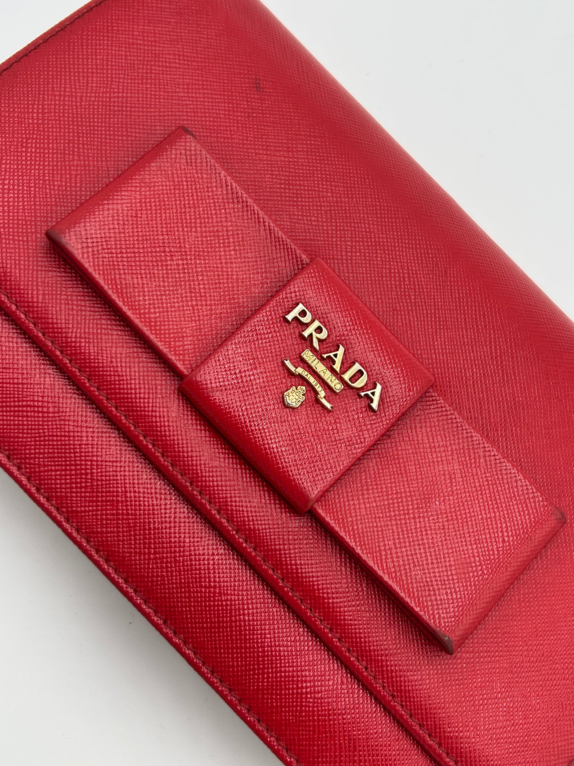 Prada Bow Flap Wallet on Strap