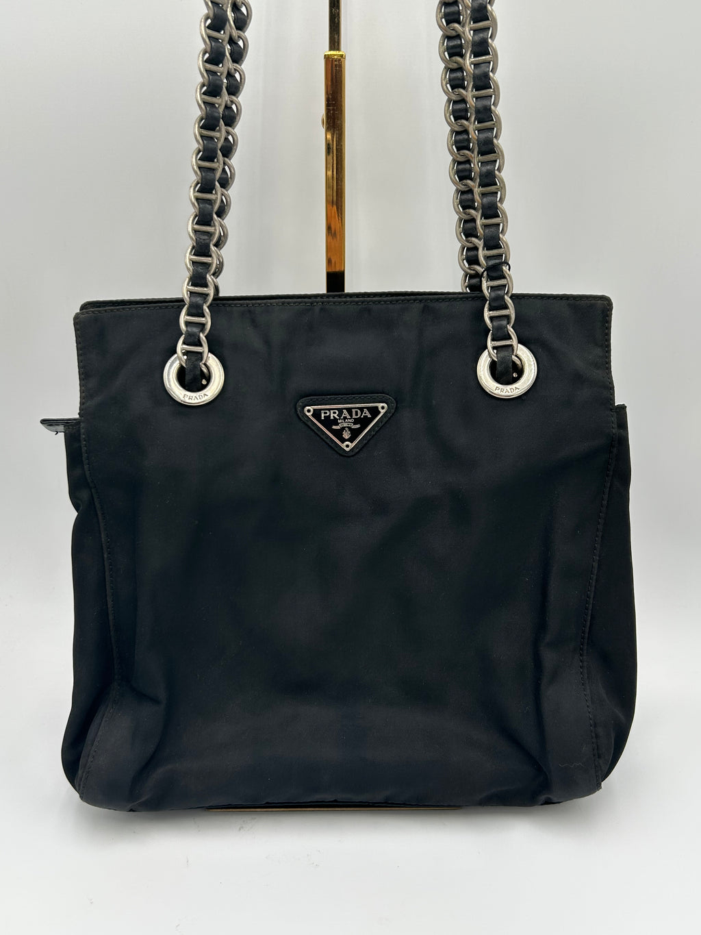 Prada Nylon Chain Tote Small