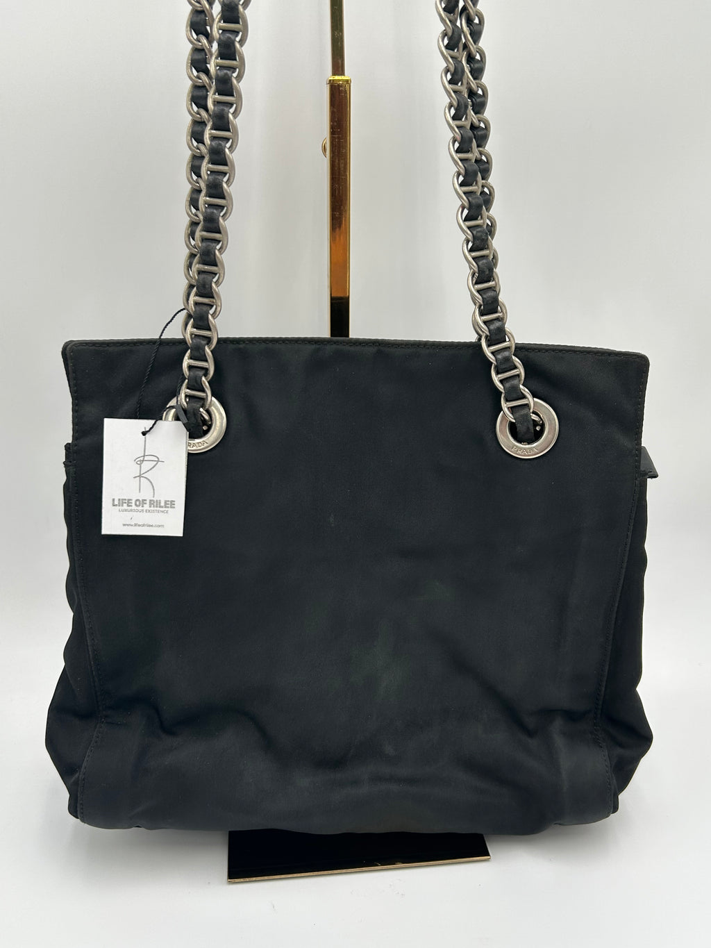 Prada Nylon Chain Tote Small