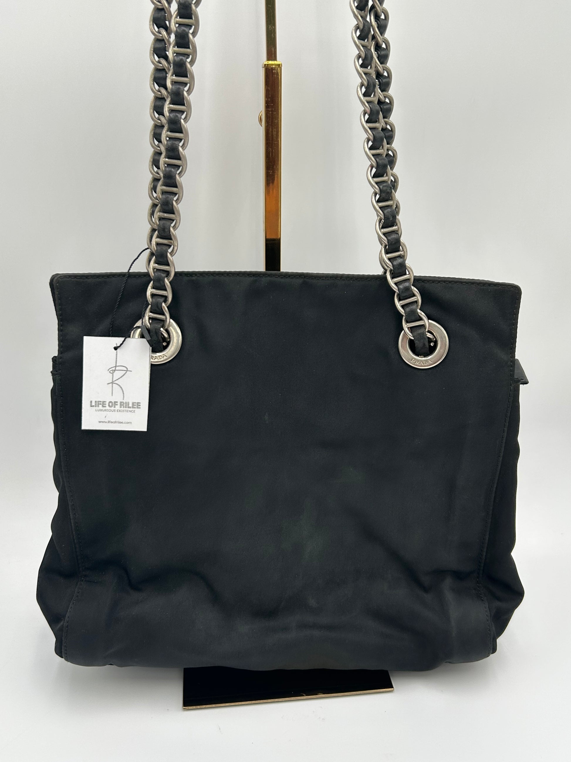 Prada Nylon Chain Tote Small