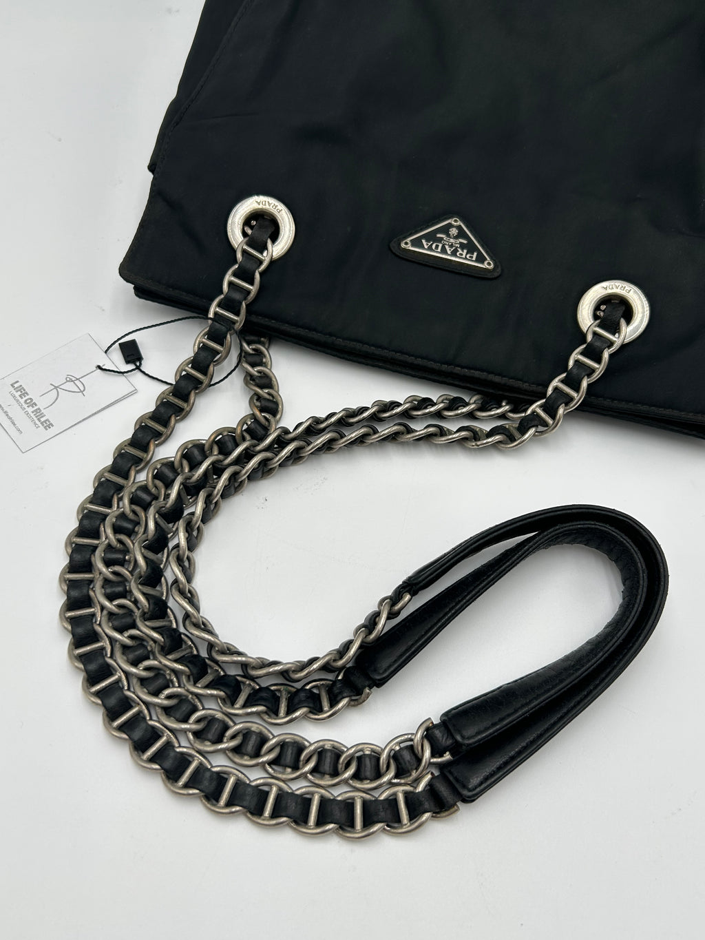 Prada Nylon Chain Tote Small