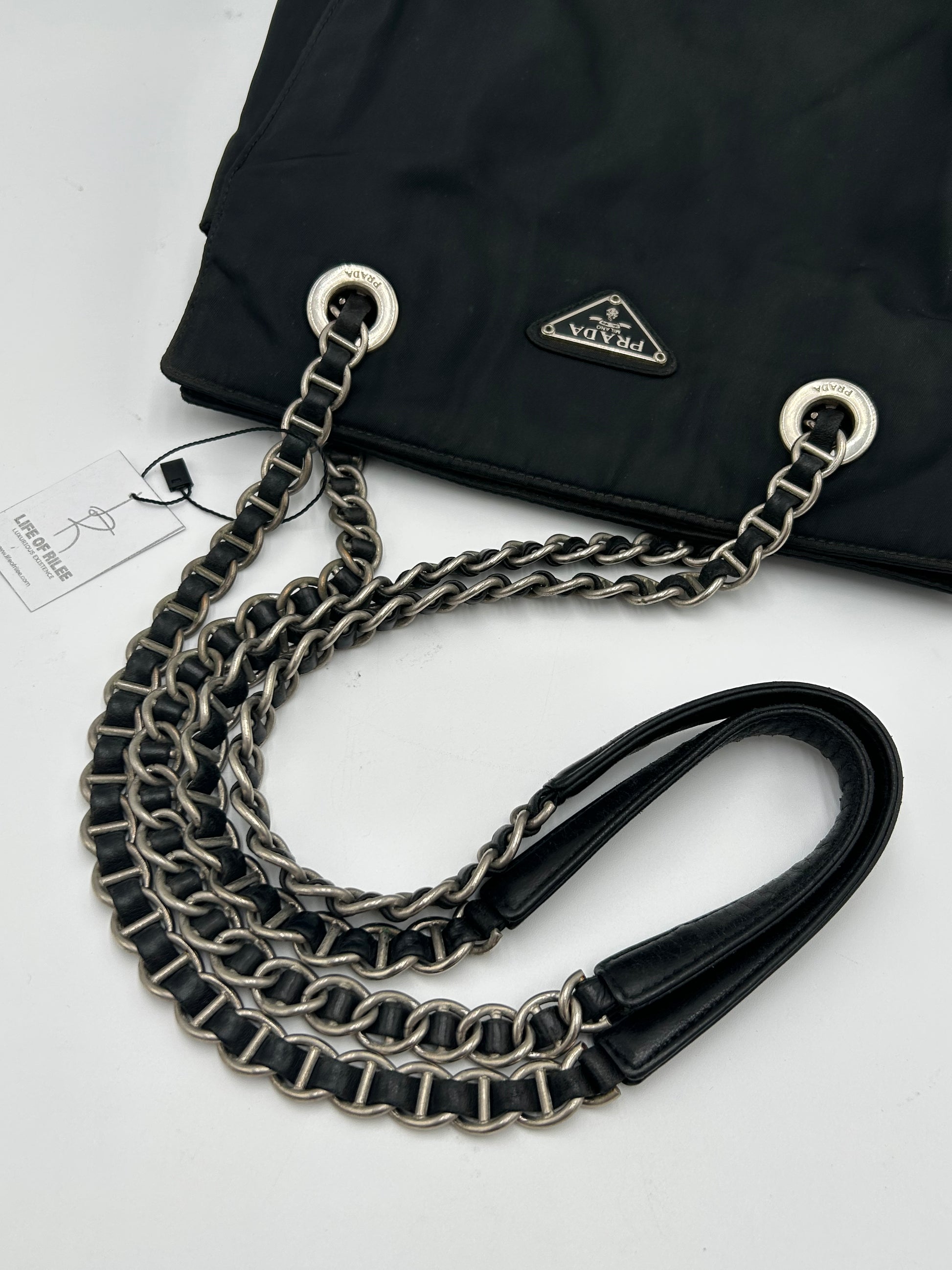 Prada Nylon Chain Tote Small